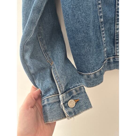 Boston Proper Distressed Denim Jean Jacket Womens Medium - Picture 4 of 9